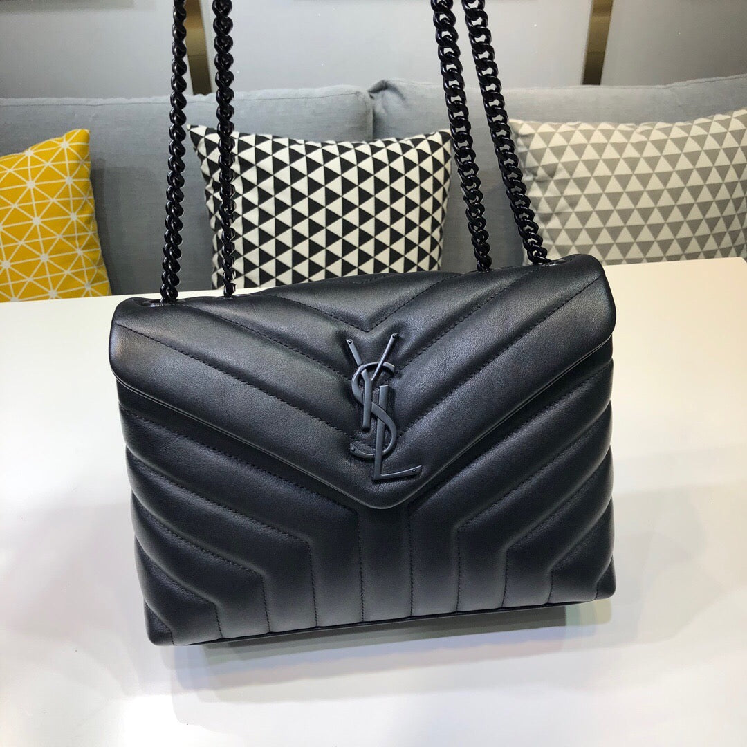 YSL Saint Laurent YSL Top Quality Loulou Bag In Matelassã Black Small Travel Bag