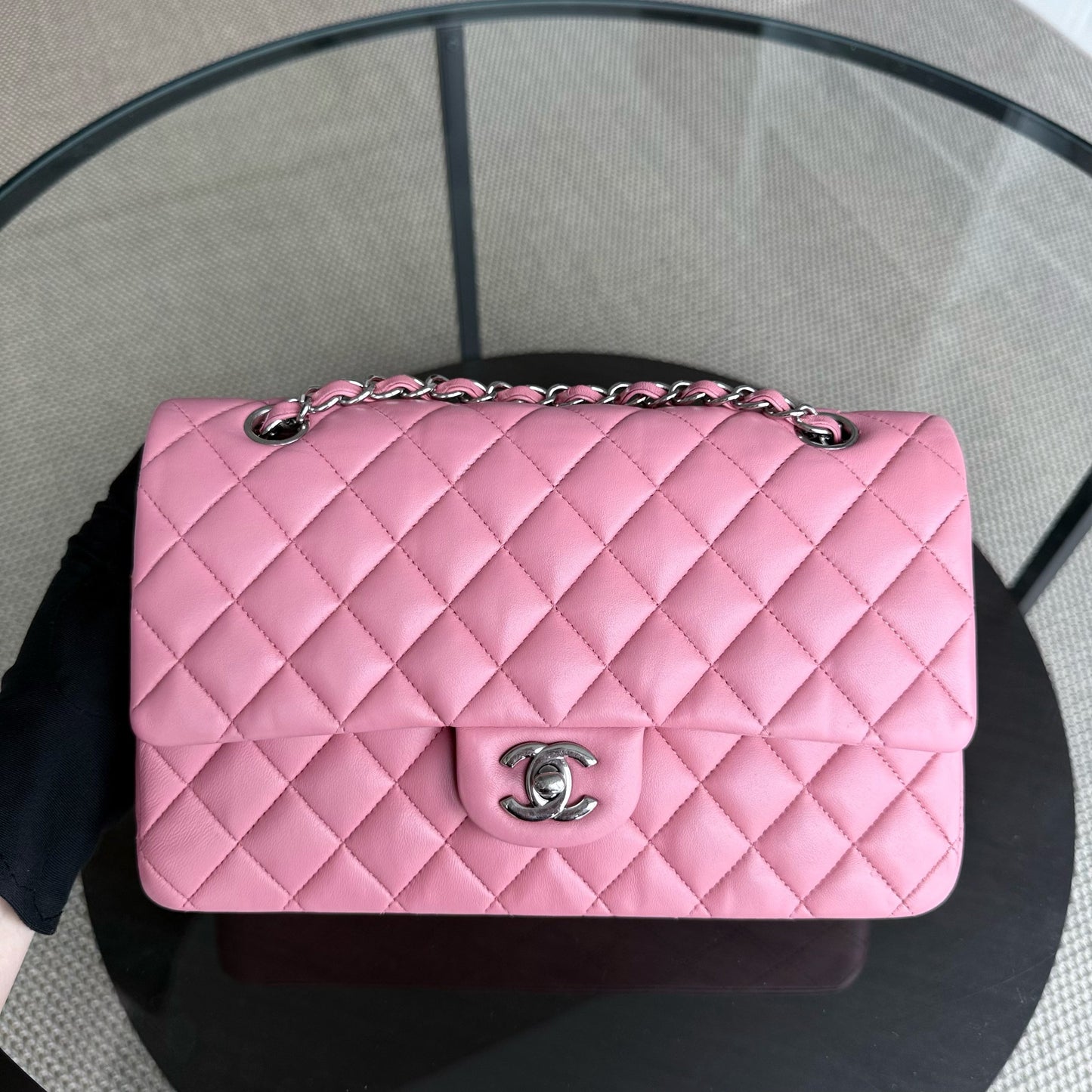 Chanel Classic Flap Medium - 25CM Quilted Lambskin Light Pink Gold Hardware Series 18