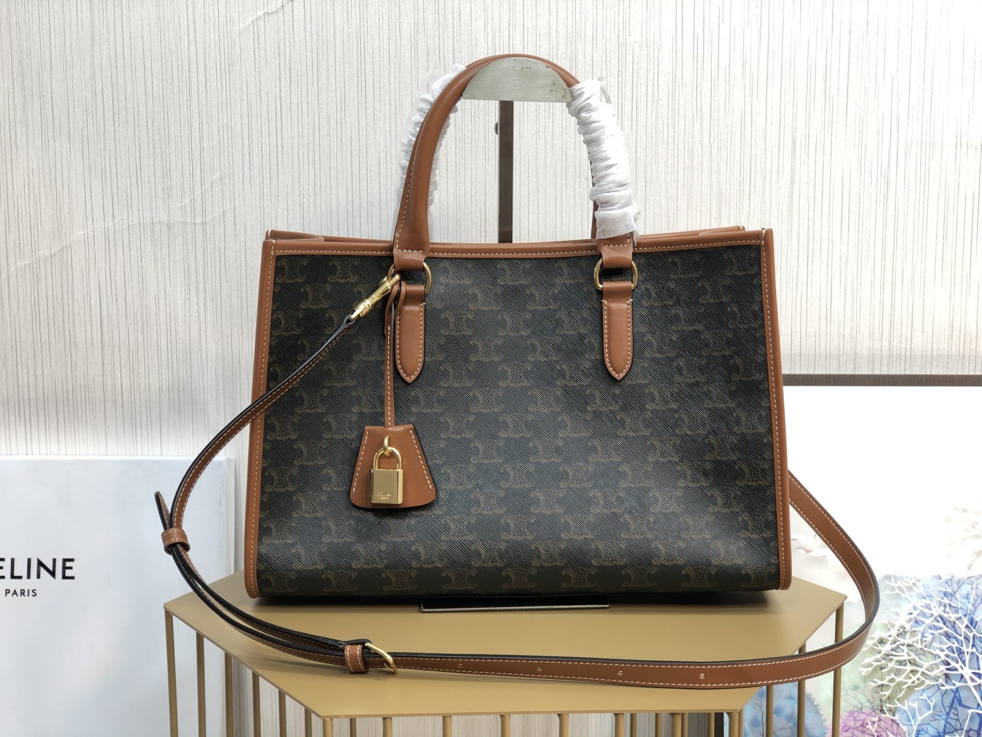 Top Quality Horizontal Cabas In Triomphe For Canvas Tan Travel Bag 4