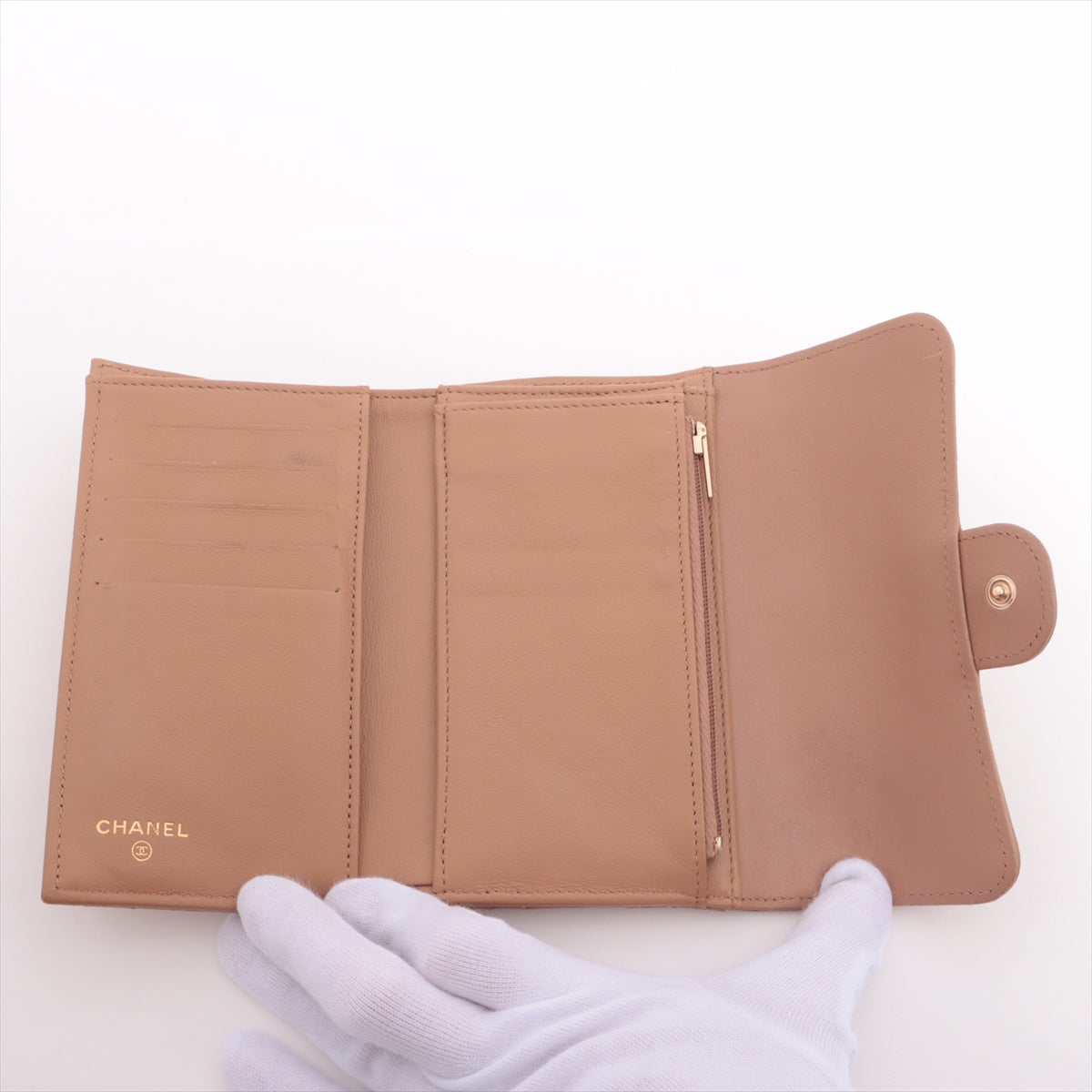 Chanel Matrasse  Wallet Beige G