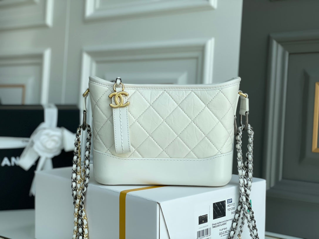 Chanel Co Co Gabrielle Hobo Bag For Women White Shoulder Bag