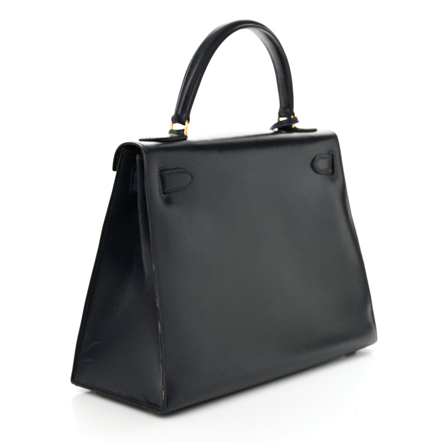 Hermes Box Kelly Sellier Bleu Marine Handbag Travel Bag