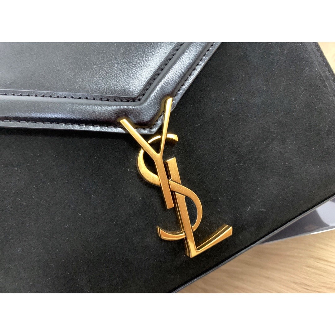 YSL Saint Laurent Cassandra Grain 9in 24.5cm Black Medium Top Handle Handbag 3