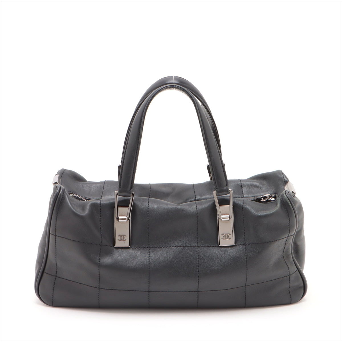 Chanel Chocolate Bar  HandBag Black Silver G  7th