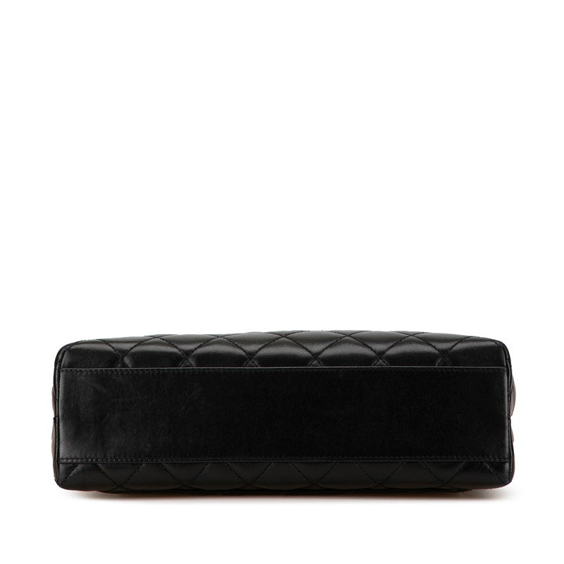 Chanel Matelasse Coco Mark Top Handle Flap Bag Lambskin Shoulder Bag