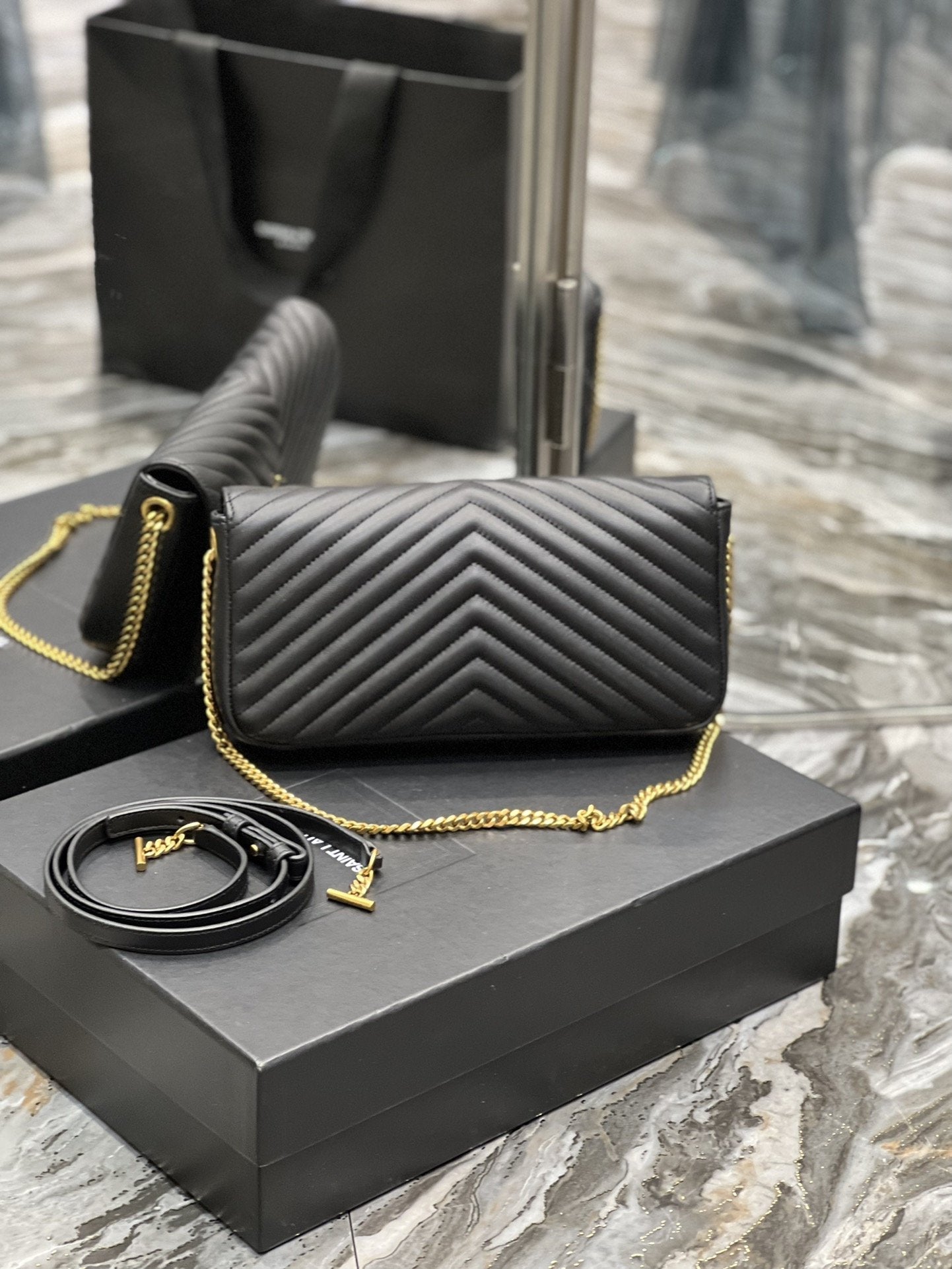 YSL Saint Laurent Ysl Saint Laurent Kata 99 Chain Bag Black Travel Bag