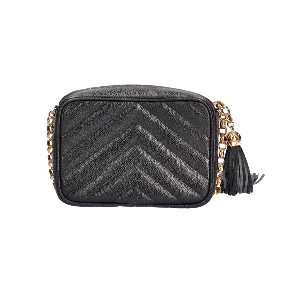 Chanel Tassel Shoulder Bag Matte Caviar Chain