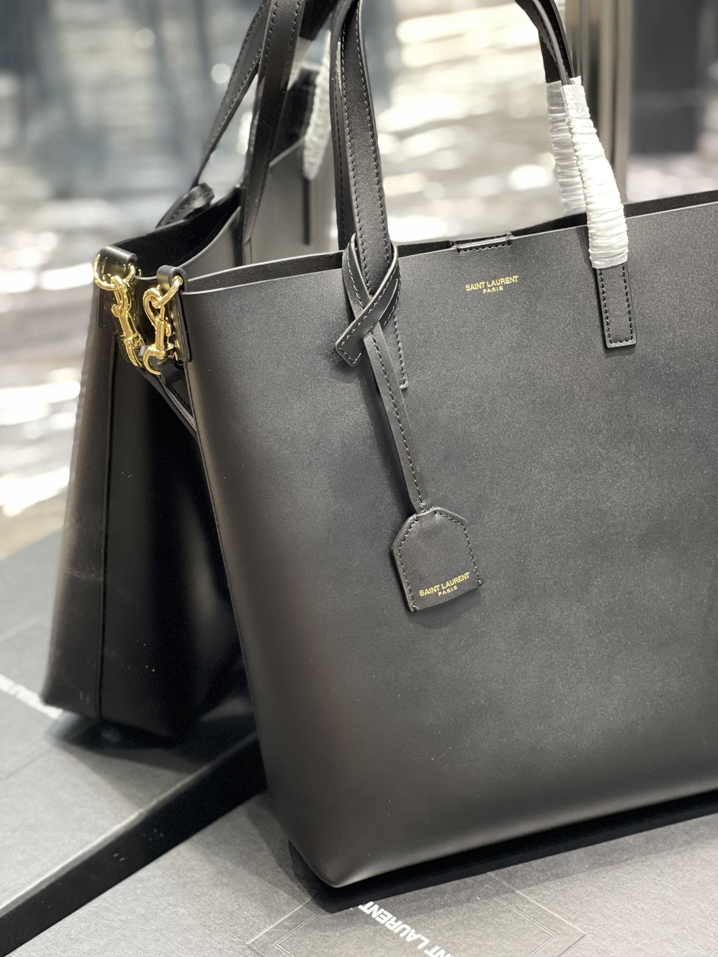 YSL Saint Laurent Ysl Saint Laurent Shopping Bag Black Toy In Travel Bag