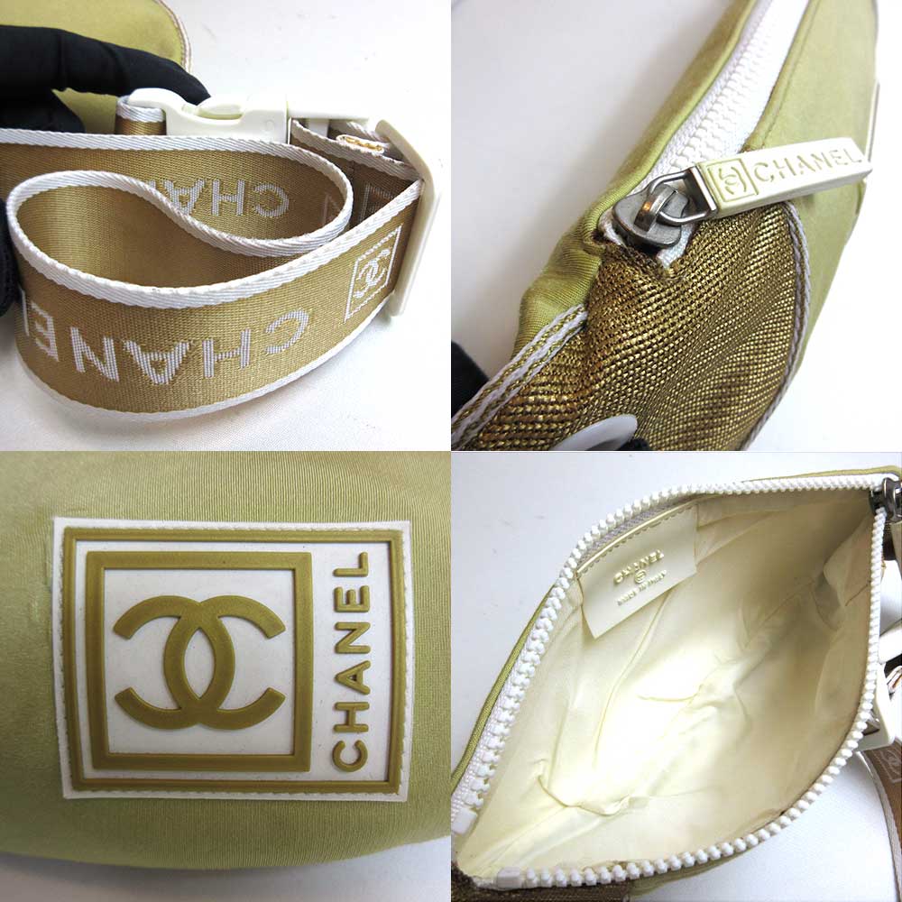 Chanel Nylon Waist Pouch Body Bag Beige