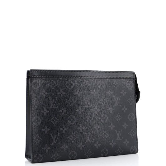 Louis Vuitton Pochette Voyage Eclipse Mm Clutch Bag Canvas Monogram