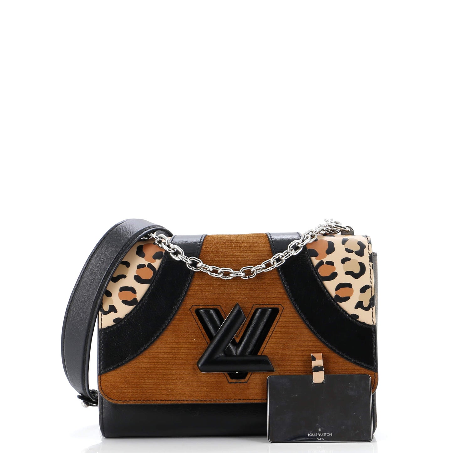 Louis Vuitton Twist Handbag Leopard Wild Printed And Calfskin Leather Travel Bag