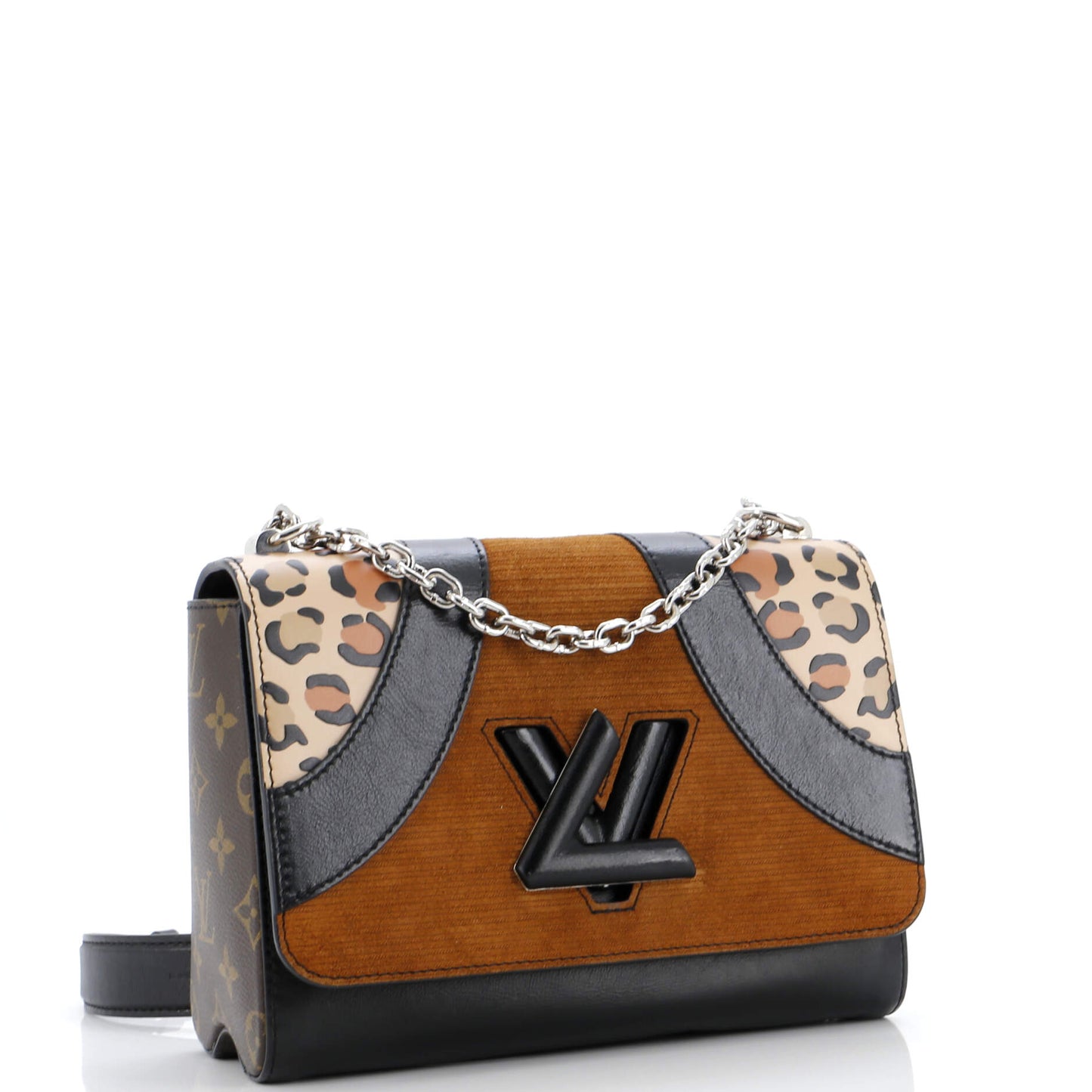 Louis Vuitton Twist Handbag Leopard Wild Printed And Calfskin Leather Travel Bag