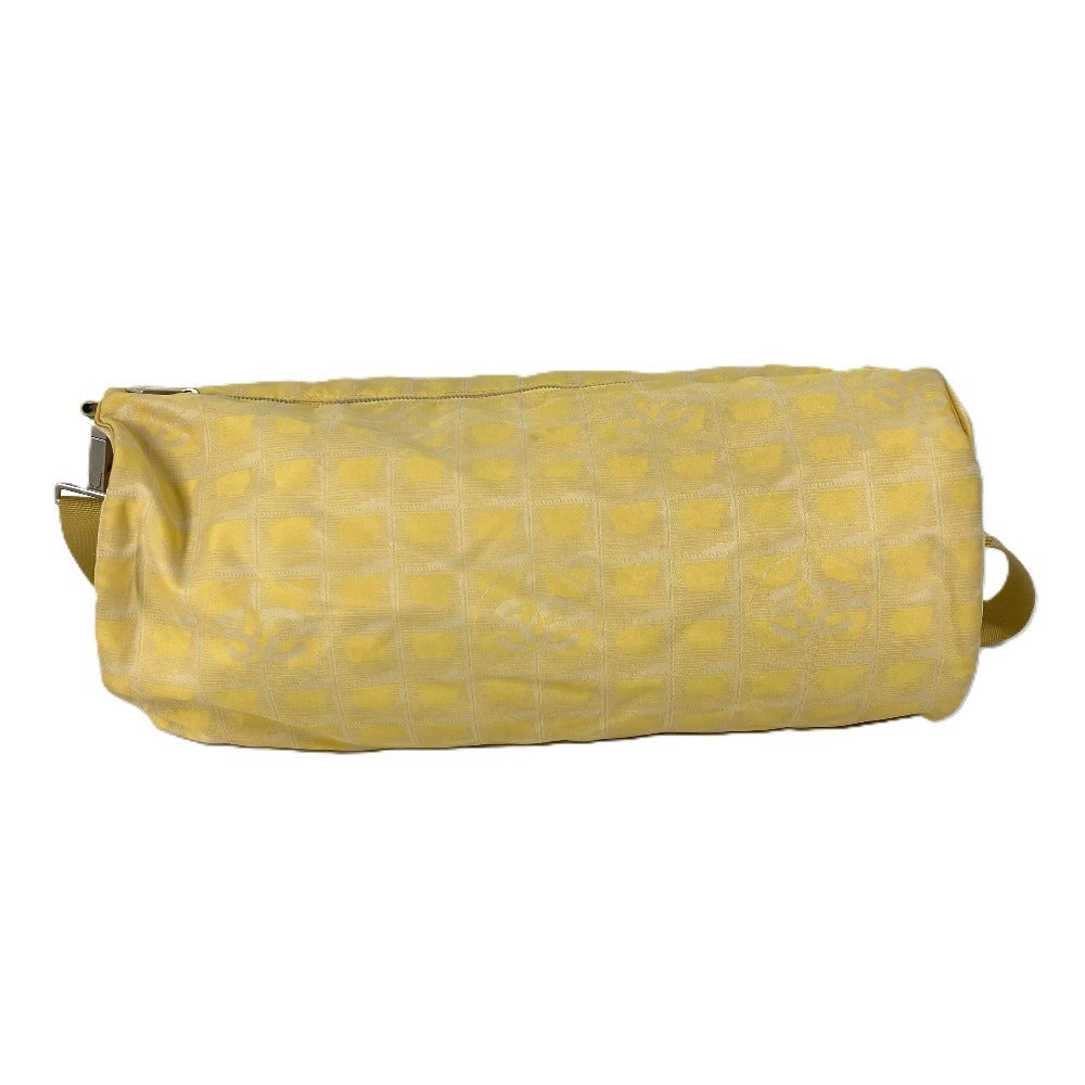 Chanel Nylon jacquard yellow New line Cylindrical Travel Bag