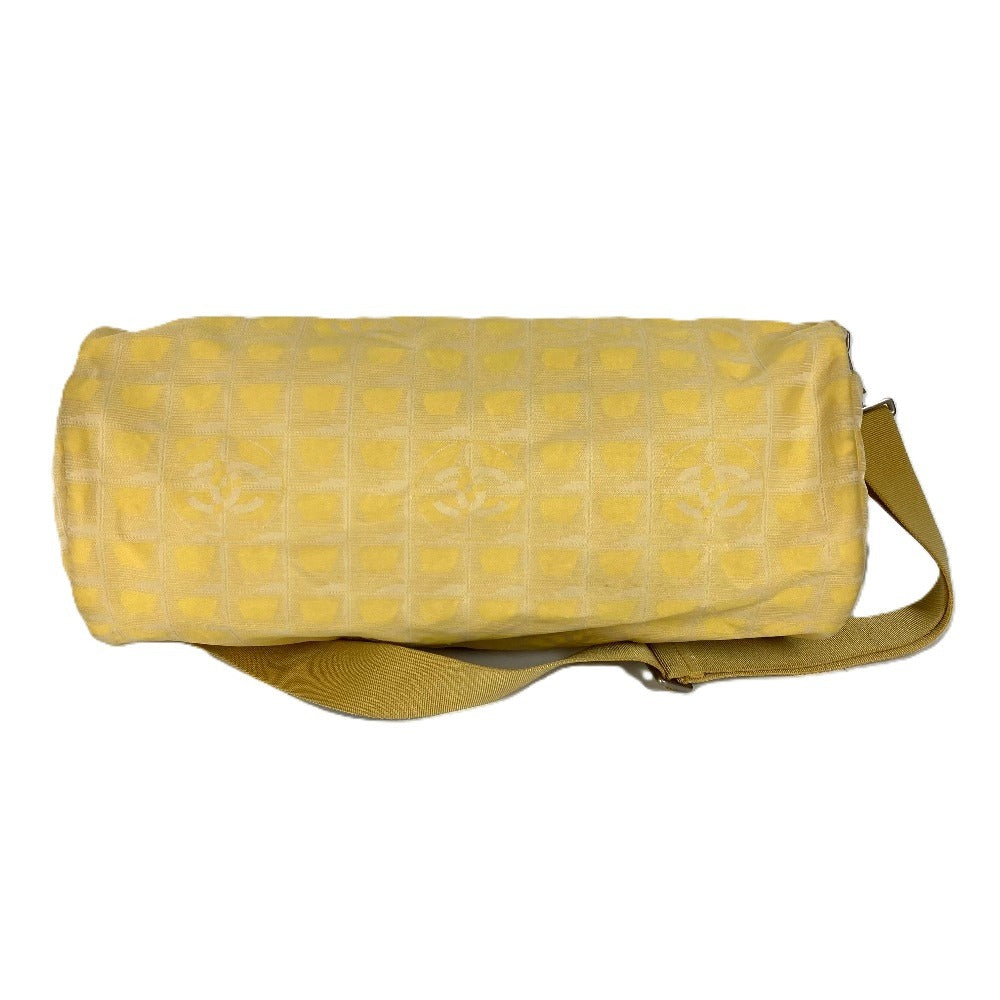 Chanel Nylon jacquard yellow New line Cylindrical Travel Bag