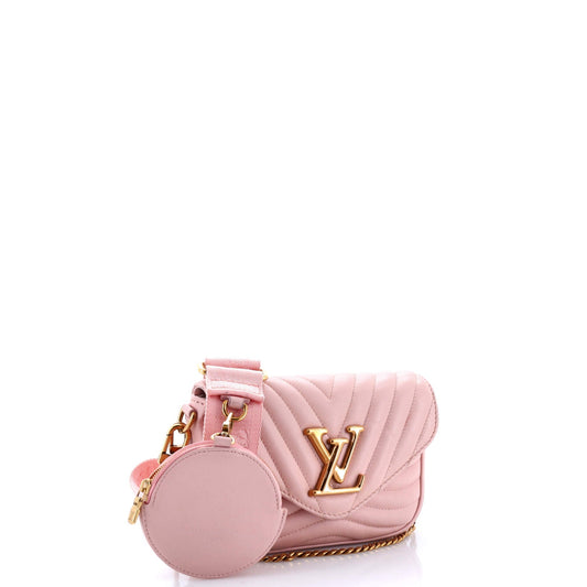 Louis Vuitton New Wave Multi Pochette Shoulder Bag Leather Quilted