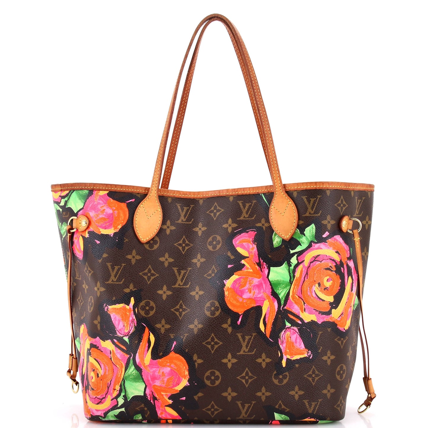 Louis Vuitton Neverfull Tote Limited Edition Roses Mm Monogram Tote Bag