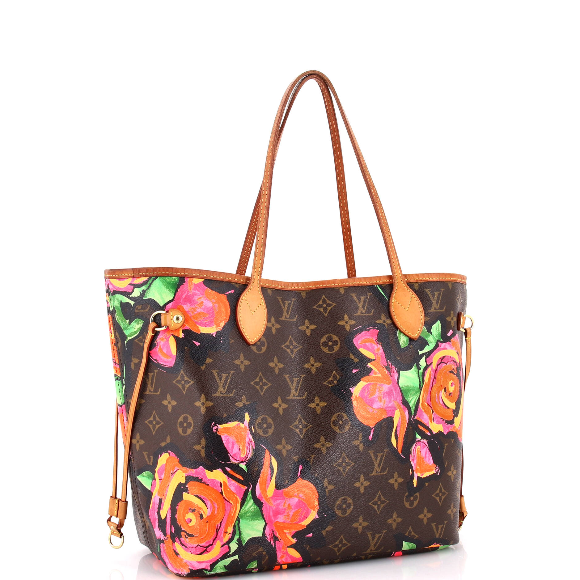 Louis Vuitton Neverfull Tote Limited Edition Roses Mm Monogram Tote Bag
