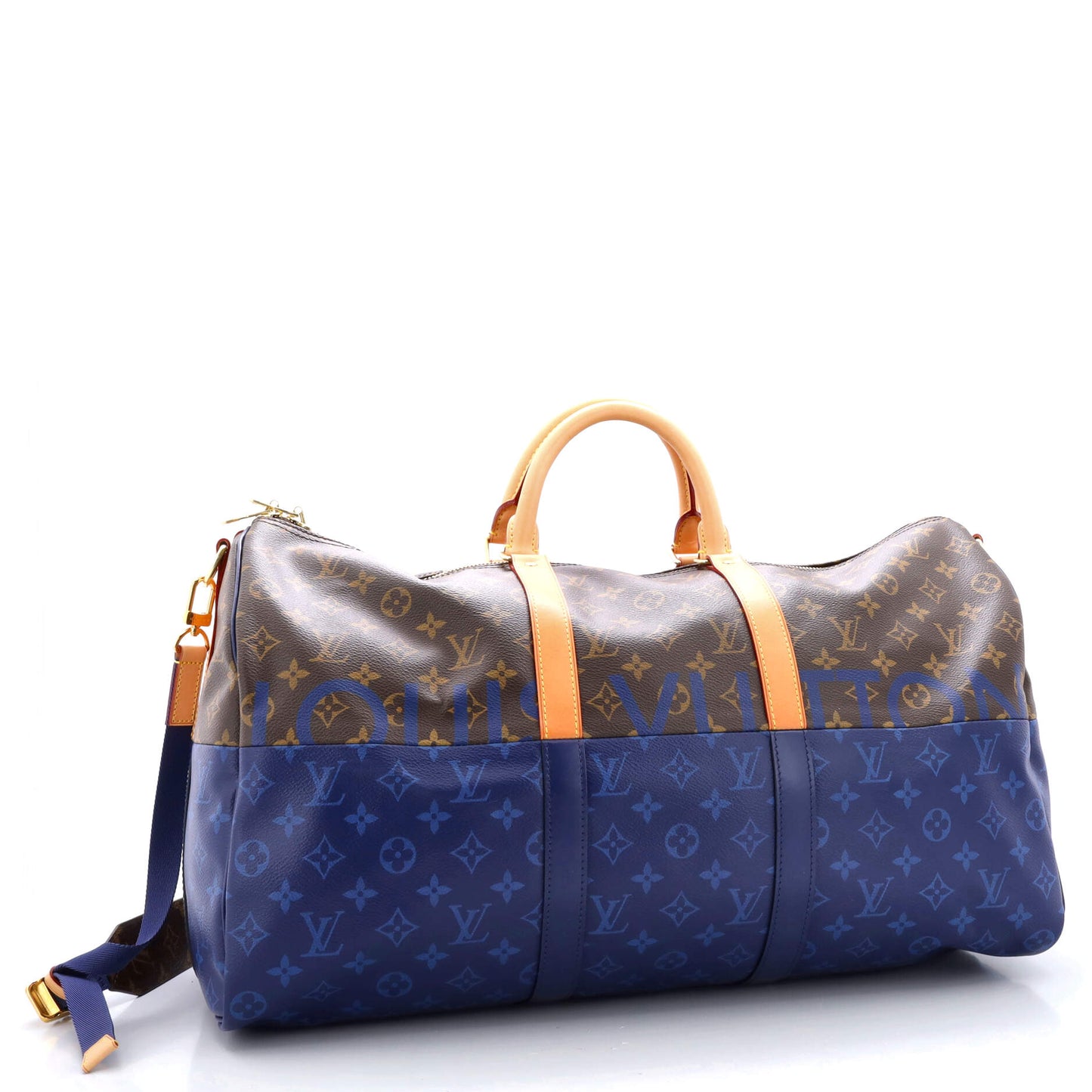 Louis Vuitton Keepall Bandouliere Bag Split Canvas Monogram Travel Bag