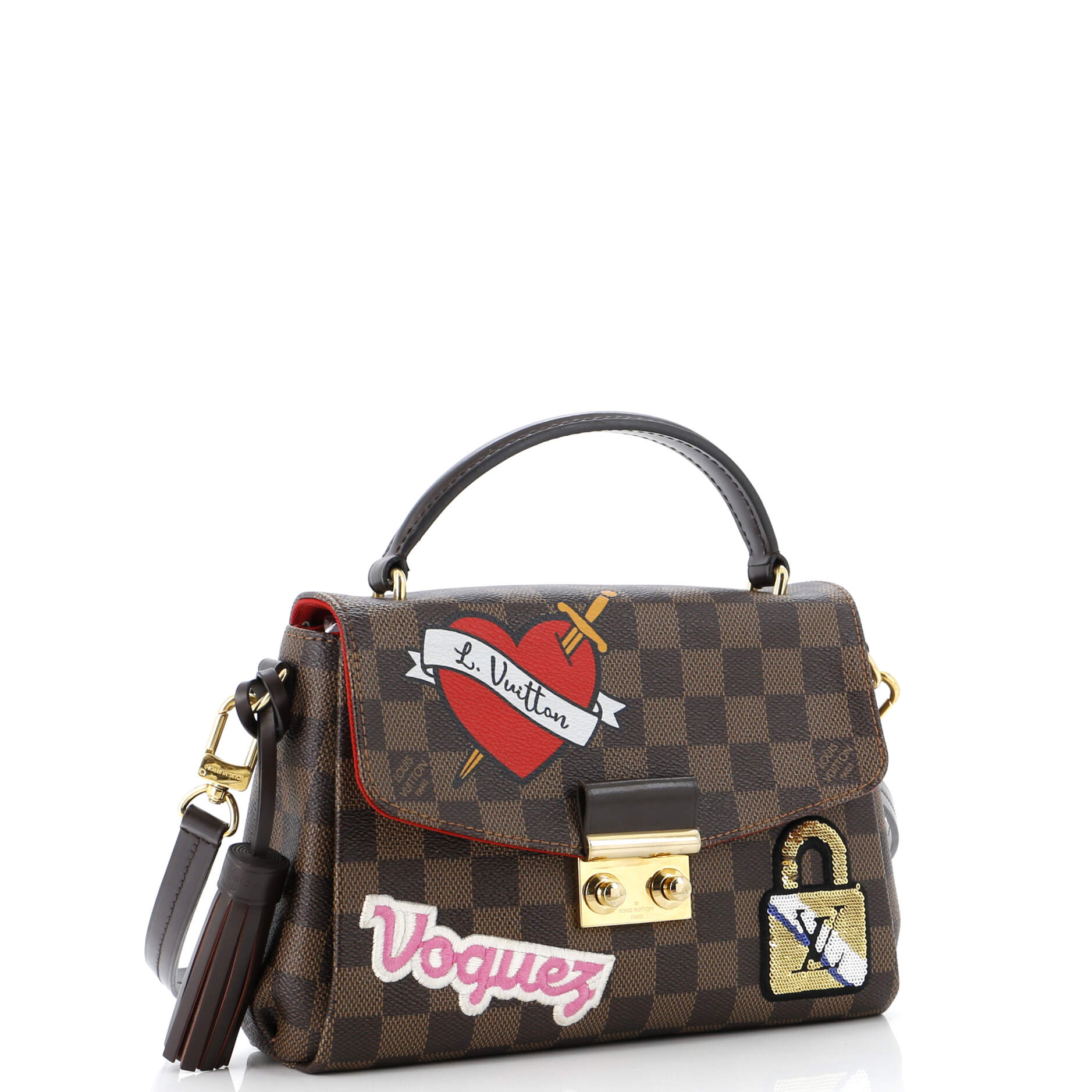Louis Vuitton Croisette Handbag Limited Edition Patches Damier Shoulder Bag