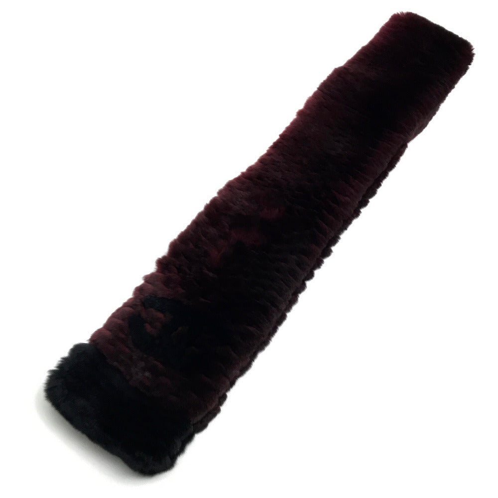 Chanel Scarf fur Bordeaux CC COCO Mark