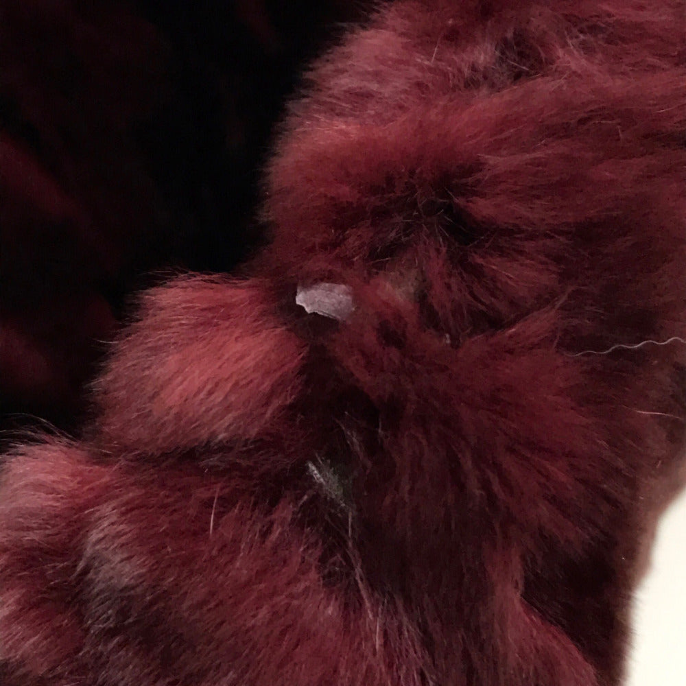 Chanel Scarf fur Bordeaux CC COCO Mark