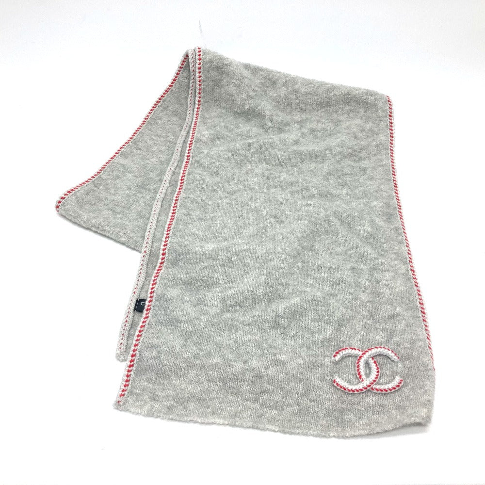 Chanel Scarf cashmere model COCO Mark Gray