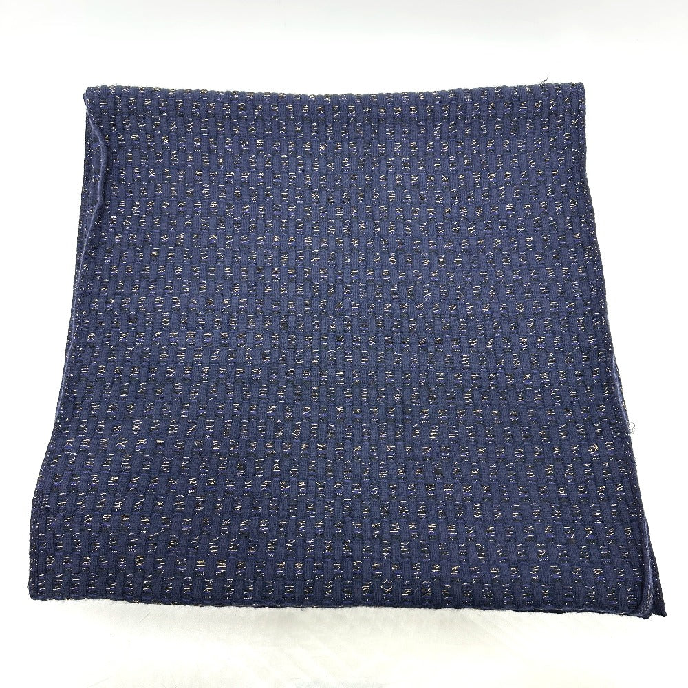 Chanel Scarf cashmere COCO Mark Braid Blue