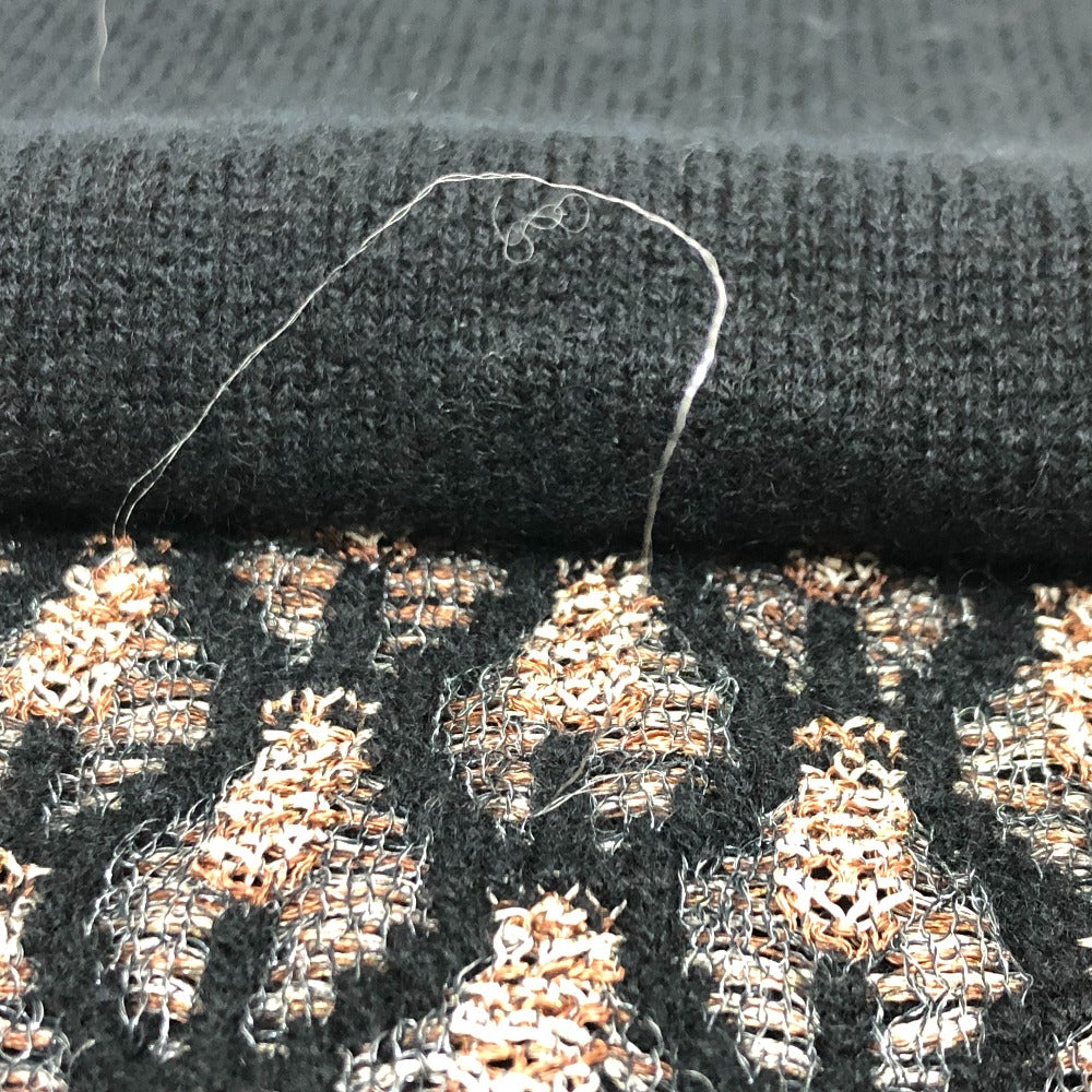 Chanel Scarf cashmere Total pattern COCO Mark Black
