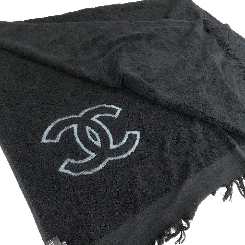 Chanel towel cotton COCO Mark CC logo Black Handbag