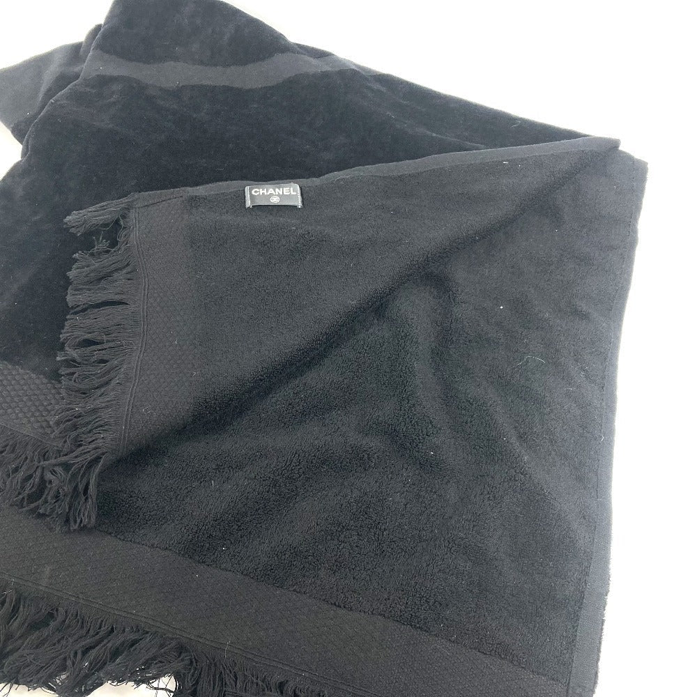 Chanel towel cotton Bath towel Interior Throw Black Handbag