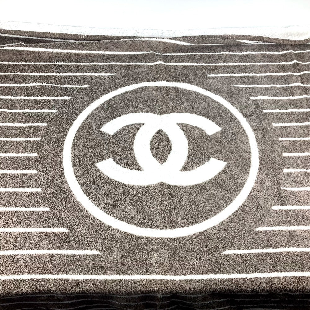 Chanel towel cotton type logo stripe CC Gray Handbag