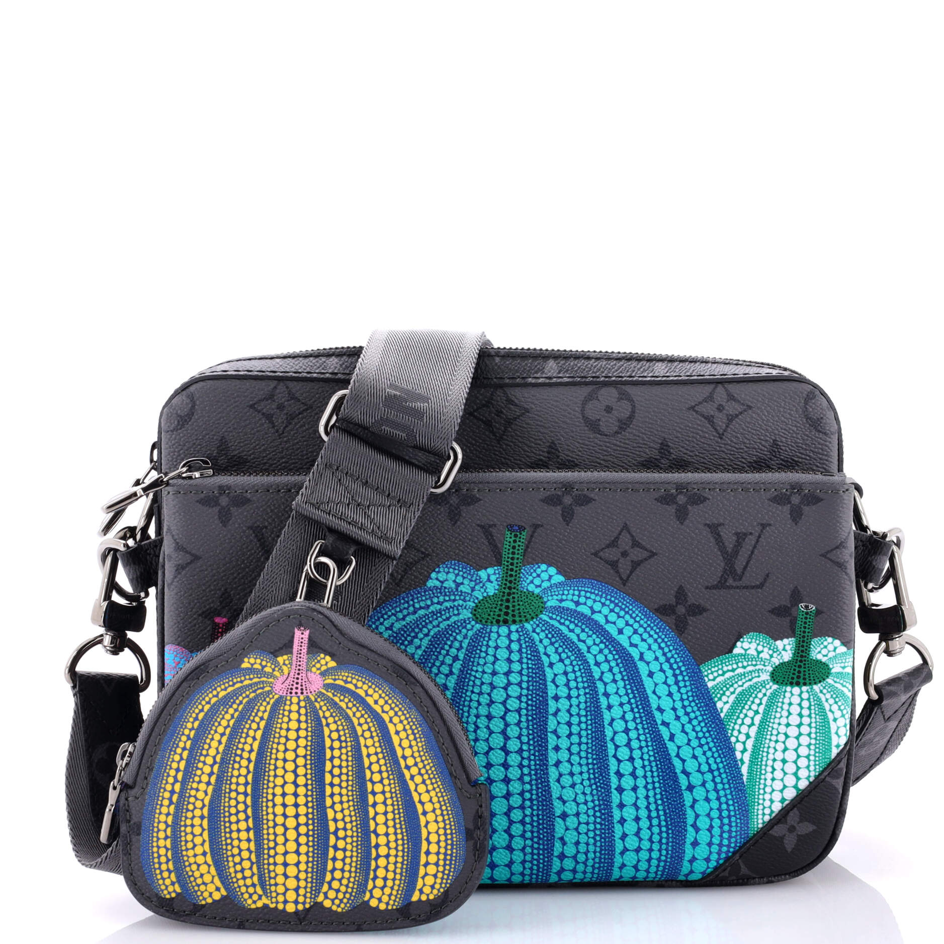 Louis Vuitton Trio Messenger Bag Yayoi Kusama Pumpkins Reverse Canvas Monogram Shoes