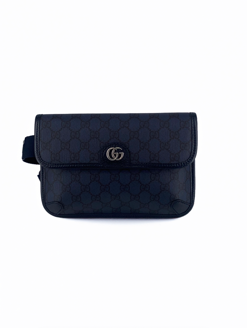 Gucci Flap Belt Bag Gg Canvas Navy Canvas Shoulder Bag Bag