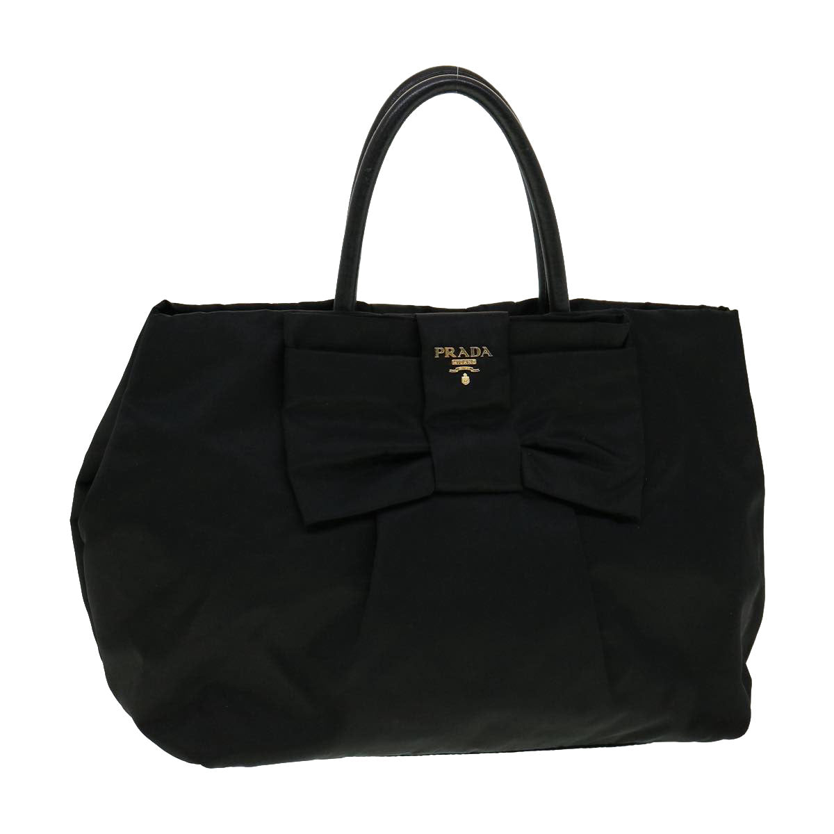 Prada Hand Bag Auth Nylon Black Travel Bag Black Auth 30324