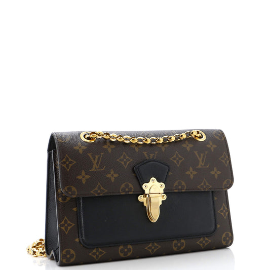 Louis Vuitton Victoire Handbag And Leather Canvas Shoulder Bag