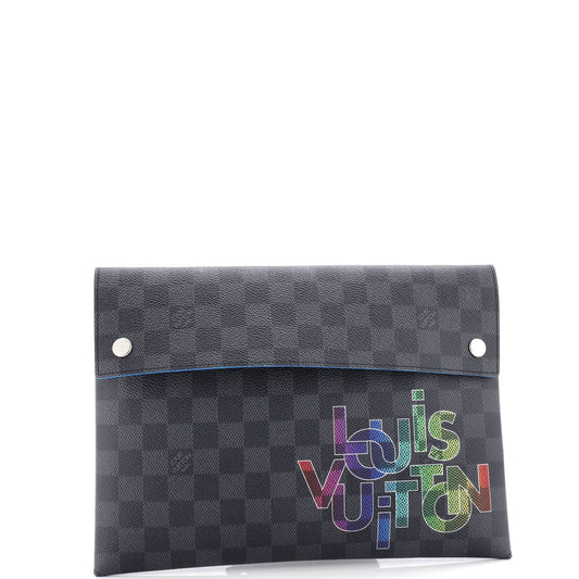 Louis Vuitton Pochette Alpha Triple Limited Edition Interlinked Damier Logo Clutch Bag