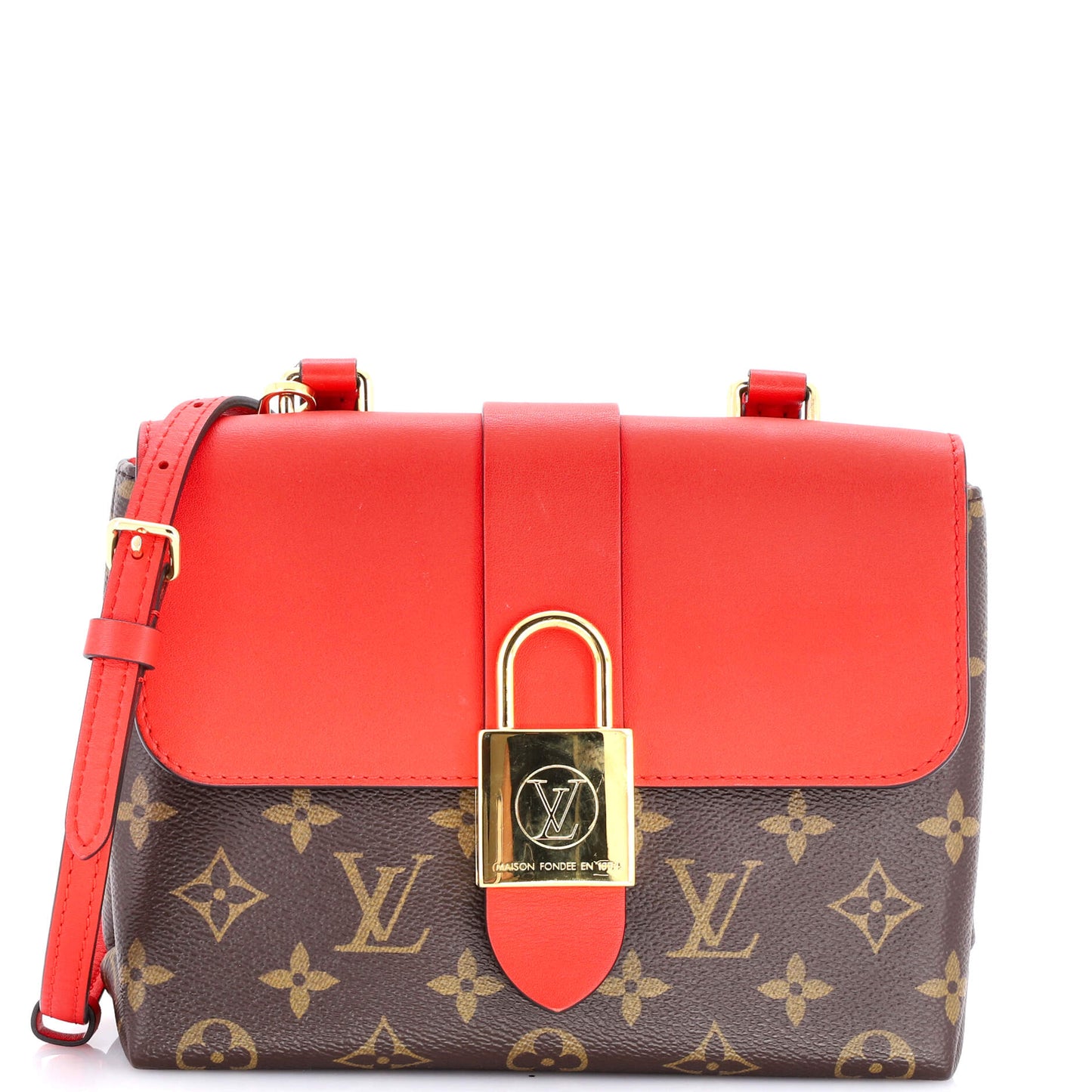 Louis Vuitton Locky Handbag With Bb Leather Canvas Travel Bag
