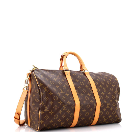 Louis Vuitton Keepall Bandouliere Bag Canvas Monogram Travel Bag Canvas 453037922