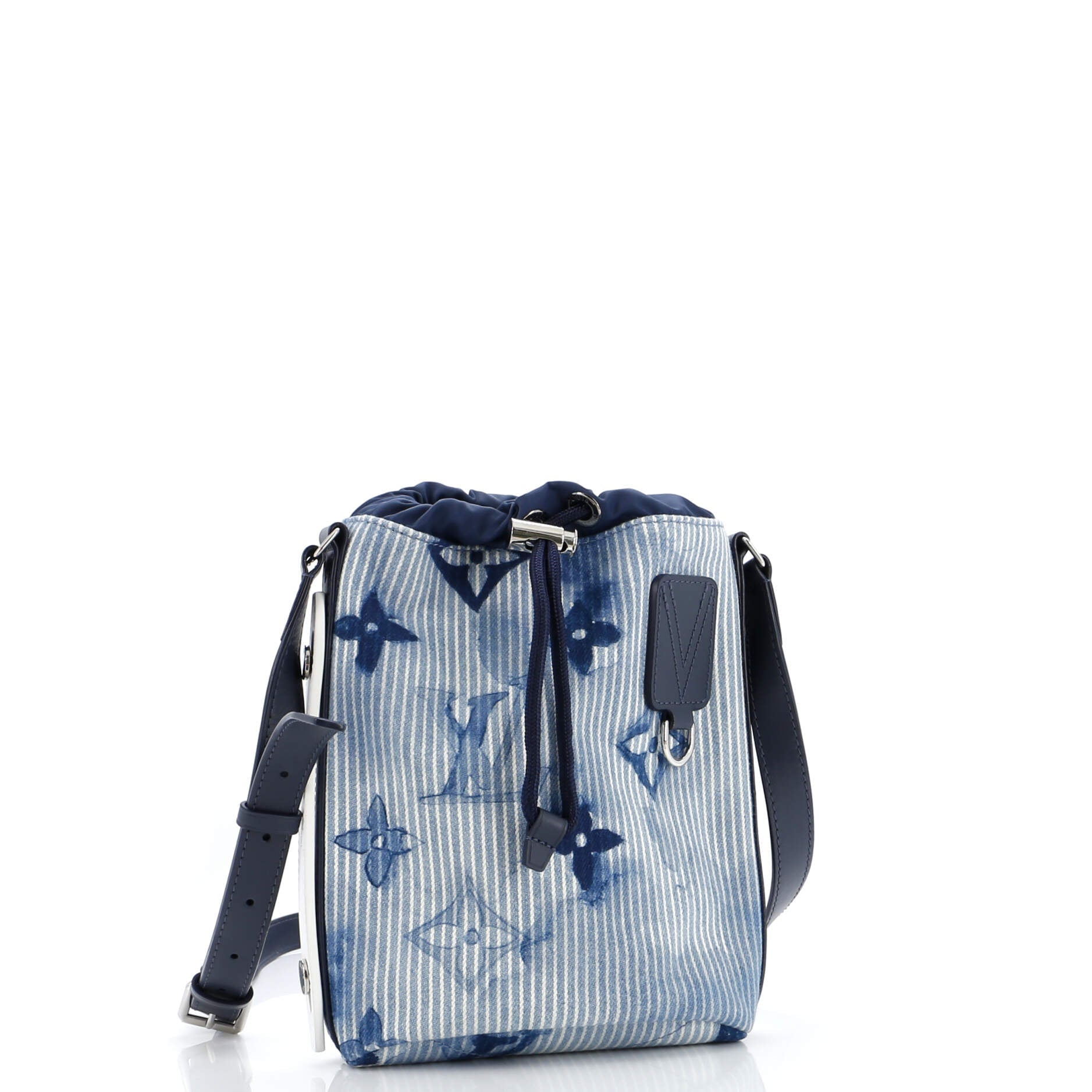Louis Vuitton Sac Marin Bag Limited Edition Watercolor Stripes Denim Monogram Bucket Bag