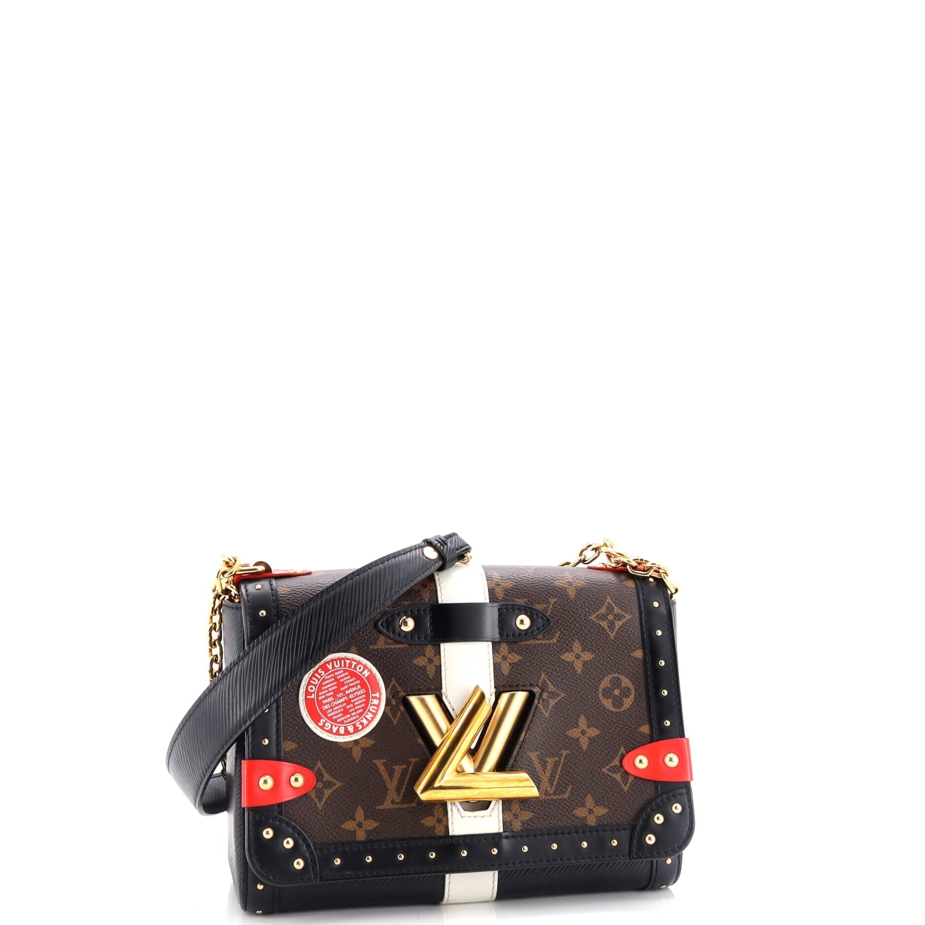 Louis Vuitton Twist Handbag Studded Epi And Mm Leather Canvas Shoulder Bag