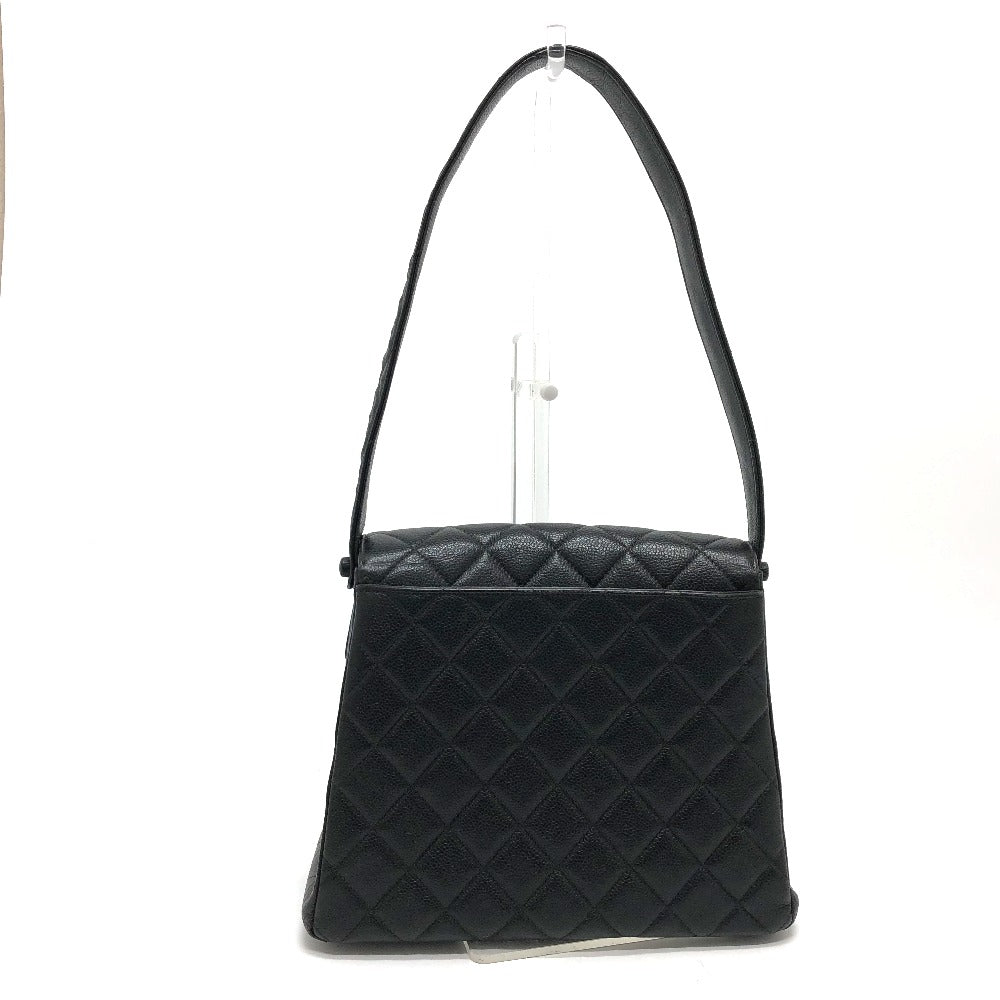 Chanel Caviar skin COCO Mark Matrasse CC Black Shoulder Bag
