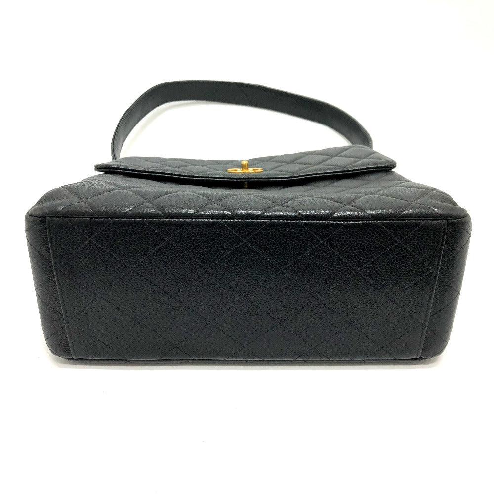 Chanel Caviar skin COCO Mark Matrasse CC Black Shoulder Bag