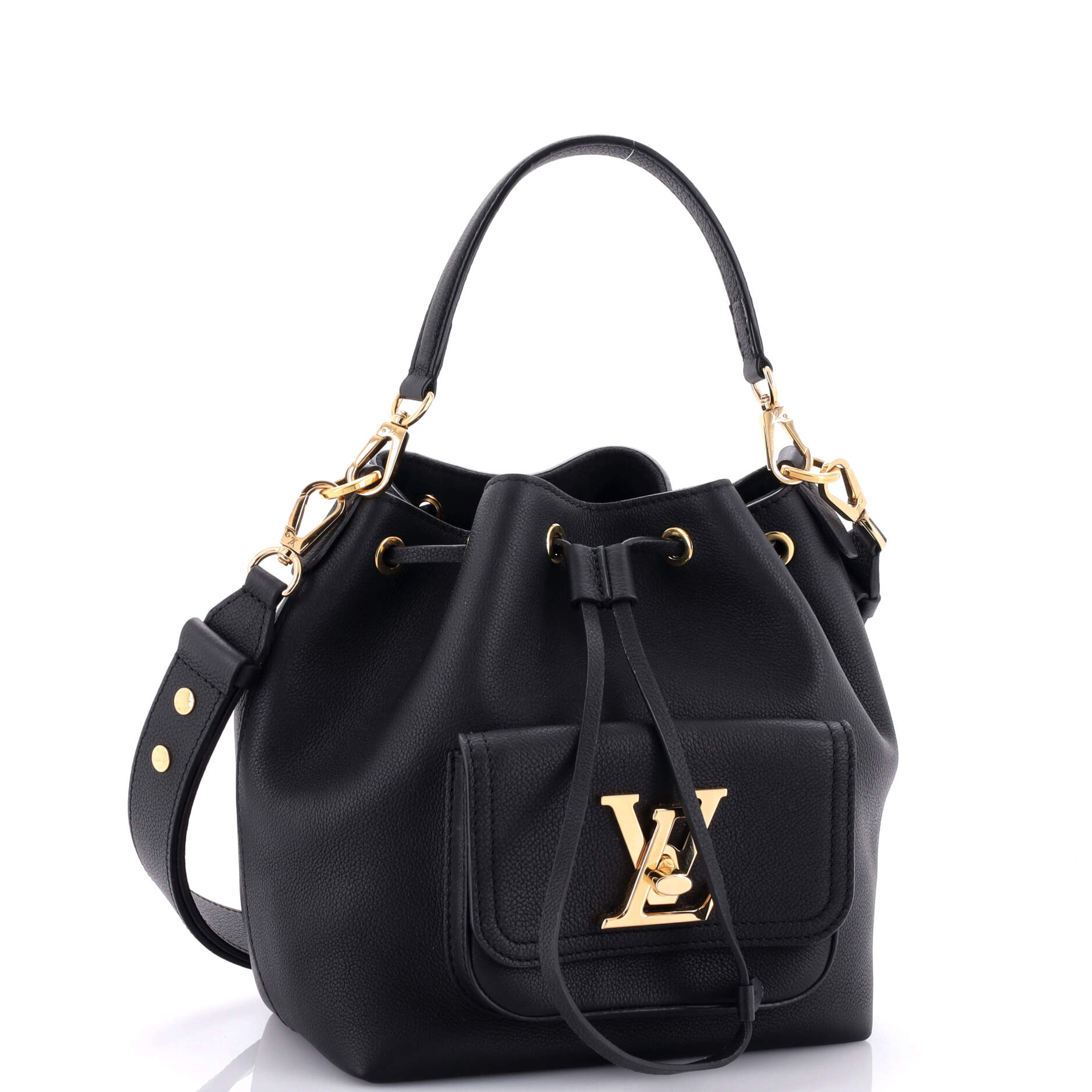 Louis Vuitton Lockme Pocket Bag Leather Bucket Shoulder Bag