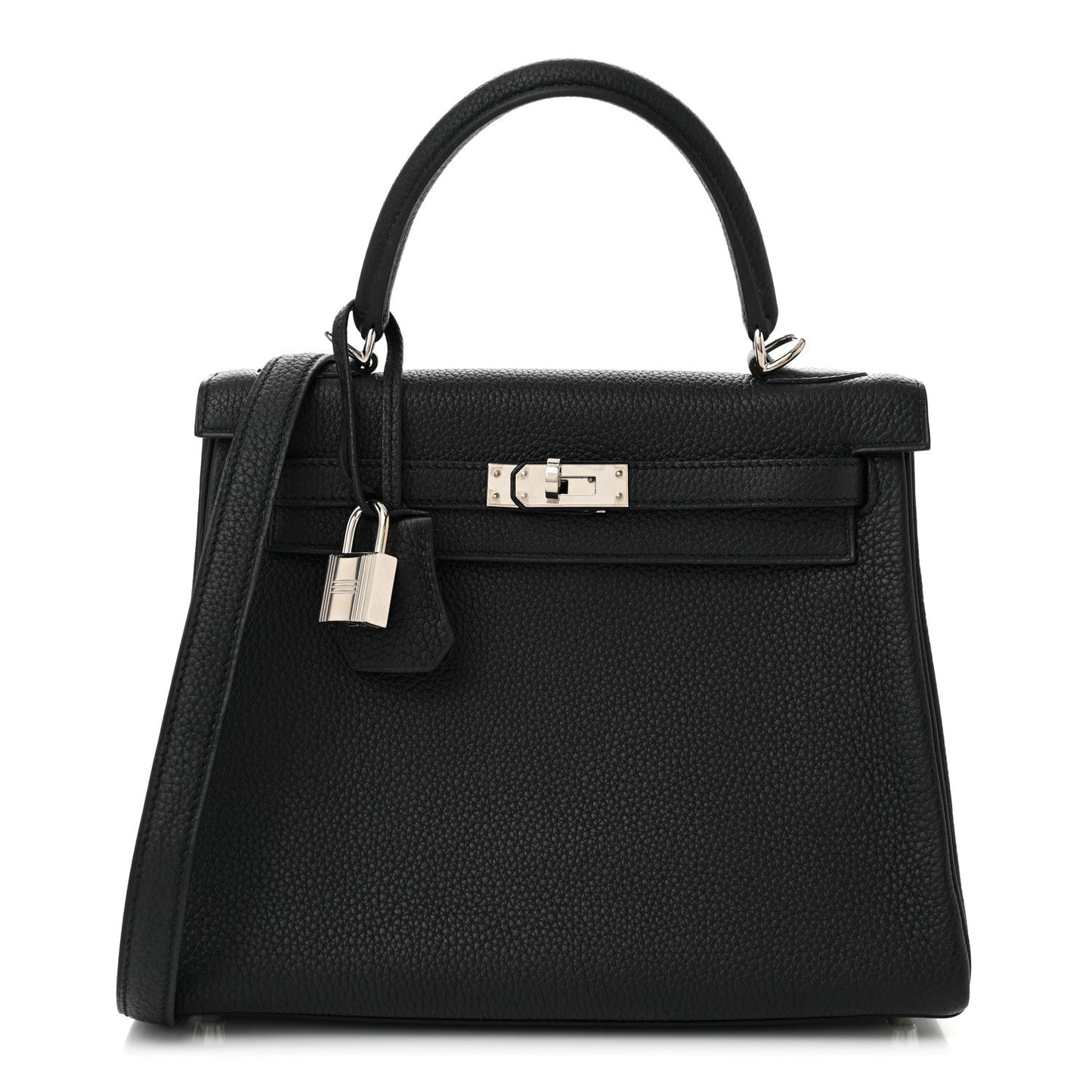 Hermes Togo Kelly Retourne Handbag Black Travel Bag 25 Black 1702449