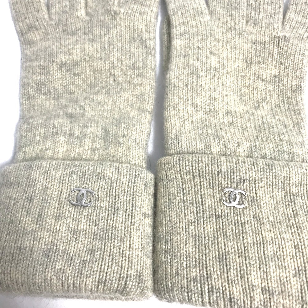 Chanel gloves cashmere type CC COCO Mark Beige Handbag