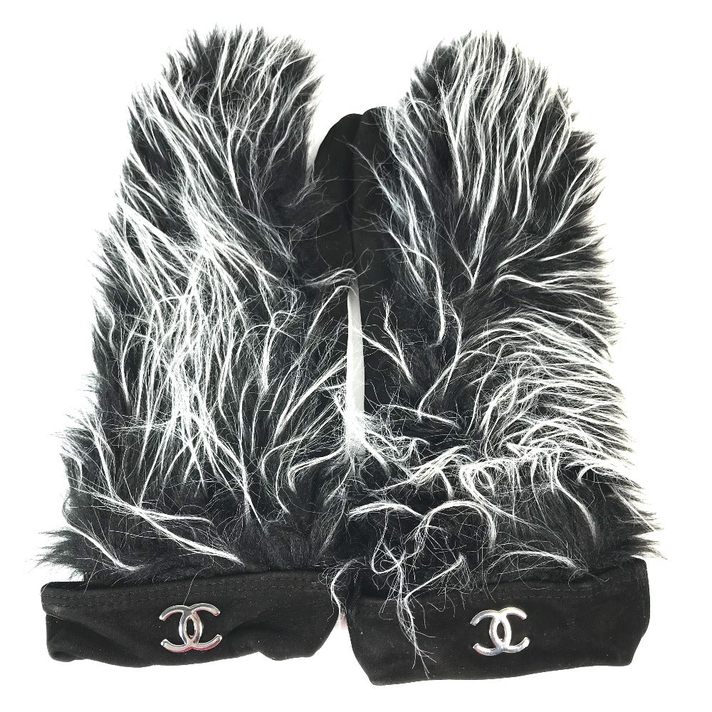 Chanel Glove Nubuck mitten type CC COCO Black Handbag