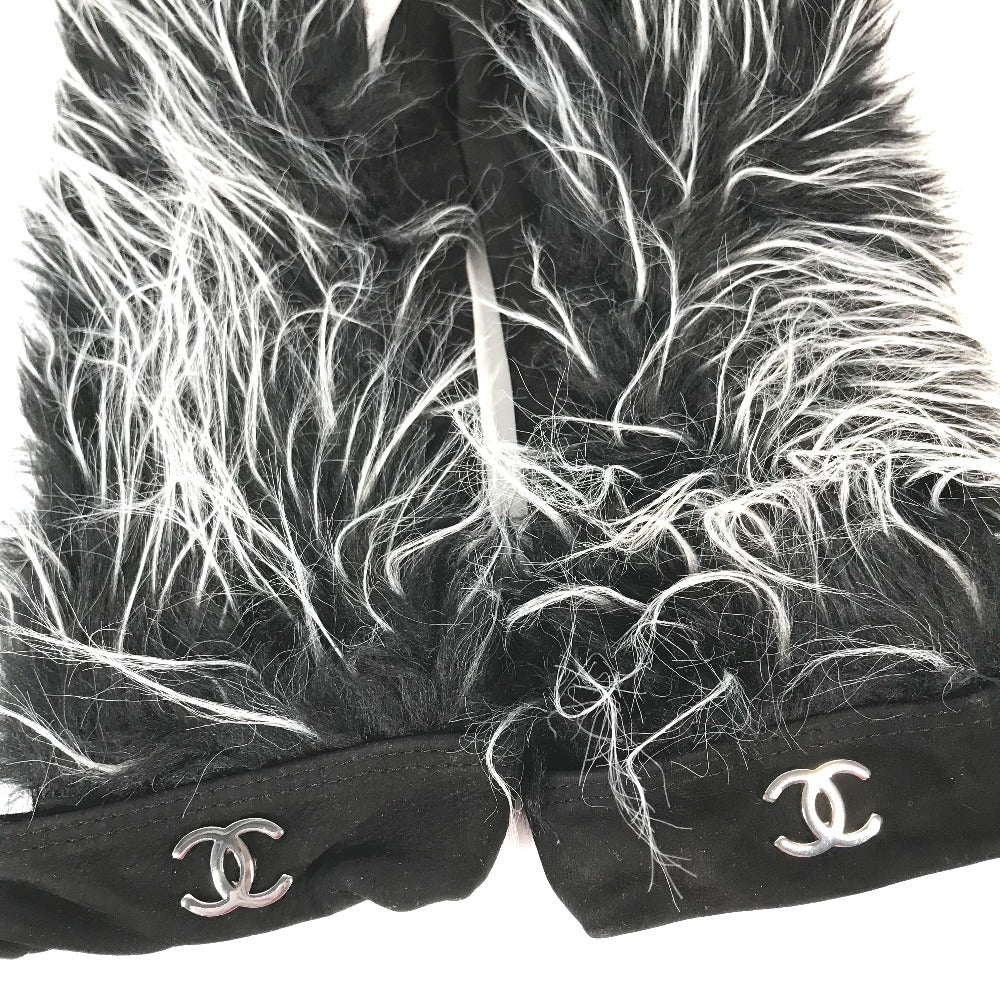 Chanel Glove Nubuck mitten type CC COCO Black Handbag