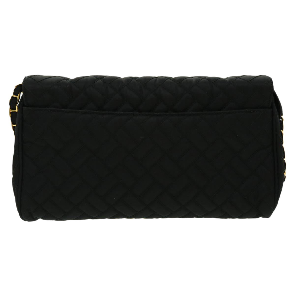 Prada Shoulder Bag Nylon Black Gold