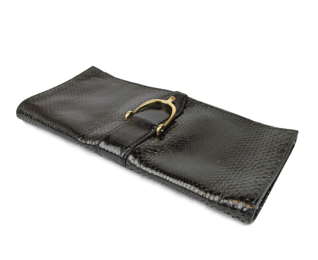 Gucci Women's Python Soft Stirrup Clutch Bag