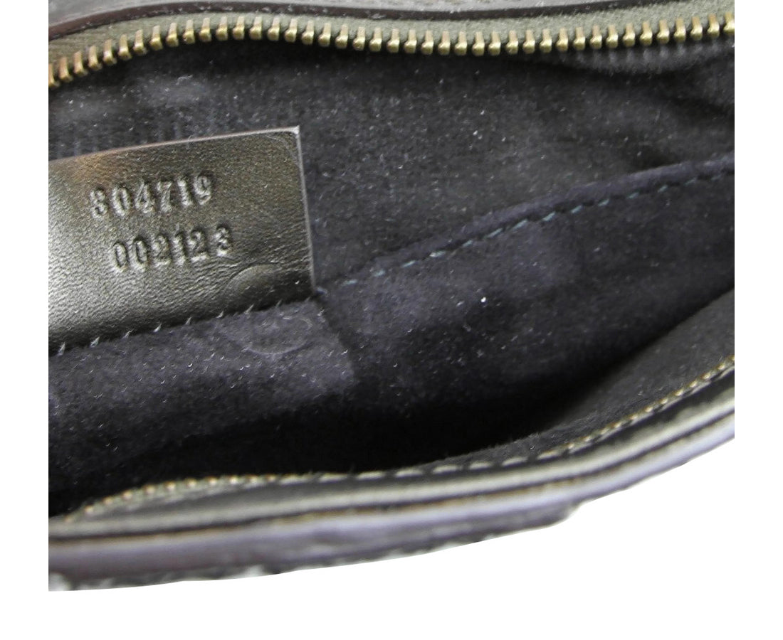 Gucci Soft Stirrup Dark Green Python Large Clutch Bag